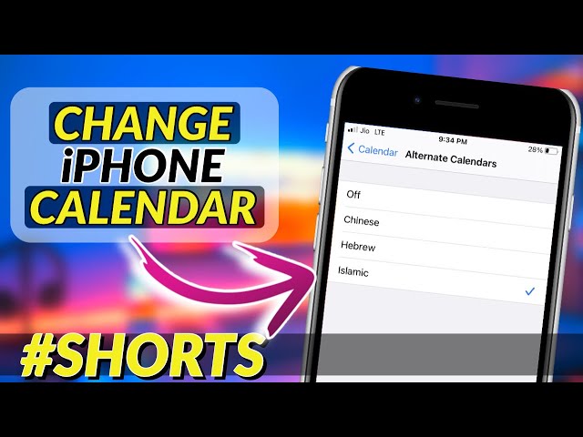 How To Change Default CALENDAR on iPhone | Get Islamic, Chinese & Hebrew Calendar on iPhone #shorts