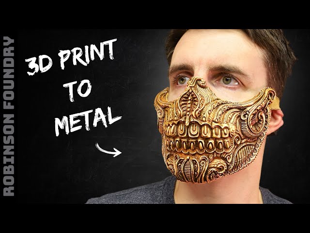 Solid bronze skull mask - Casting a metal facemask - 3d Printing to metal casting - Lost PLA