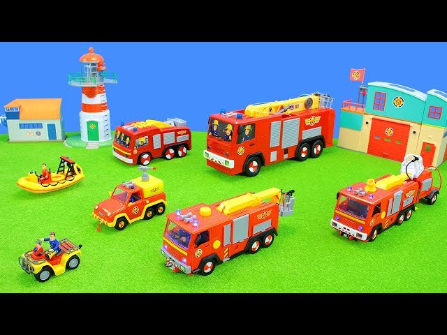 Fireman Sam Toys | Fire Engine, Helicopter & Firefighter Jupiter Trucks Unboxing for Kids