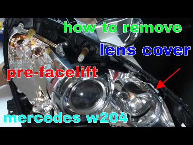 how to remove headlamp/headlight lens cover mercedes w204 pre-facelift