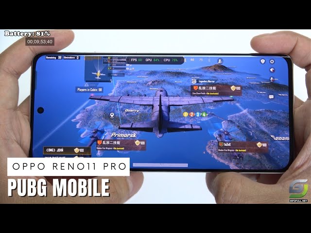 Oppo Reno11 Pro test game PUBG Mobile |  Dimensity 8200 5G