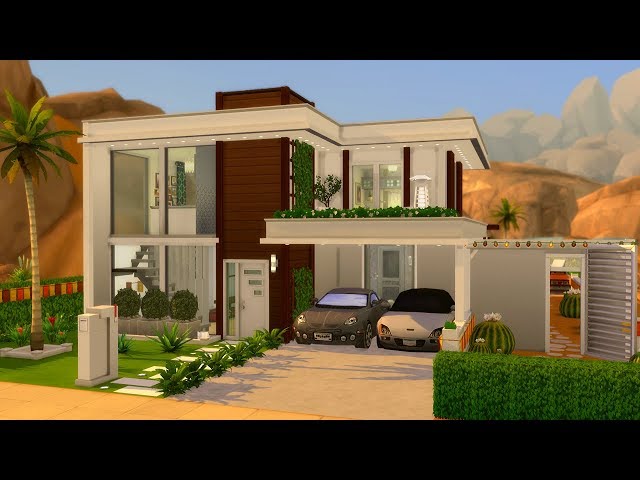 🌵 MODERN FAMILY HOUSE 👨‍👩‍👧‍👧  SIMS 4 SPEED BUILD STOP MOTION (NO CC)