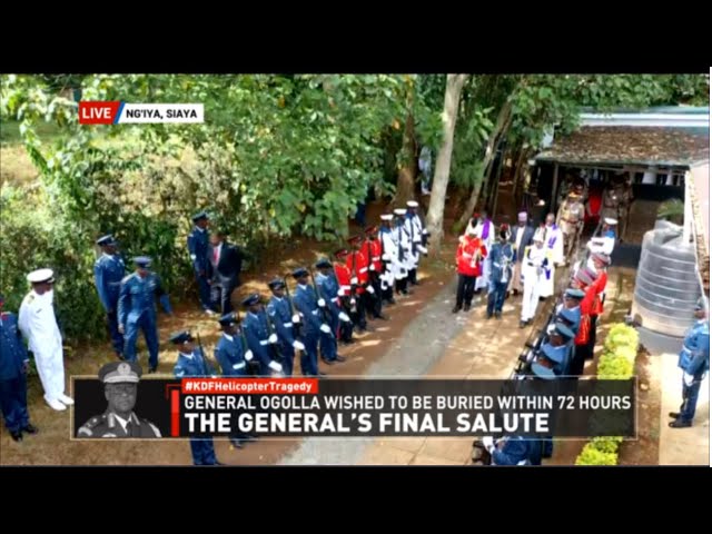 General Francis Ogolla's body arrives at his home for burial