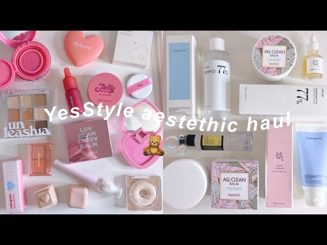 Relaxing Korean skincare and makeup haul 🧸🫧 YesStyle unboxing clean girl aesthetic