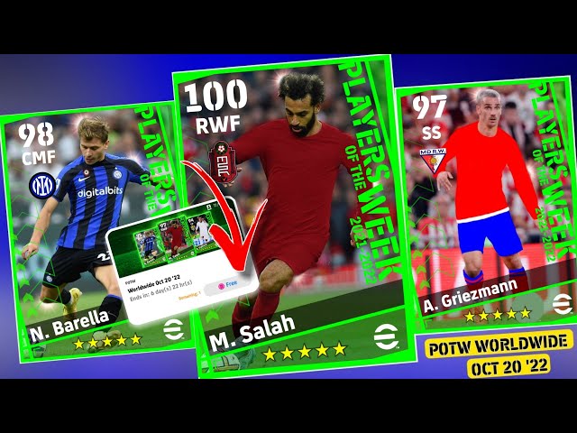 Upcoming Thursday New Potw Worldwide Oct 20 '22 In eFootball 2023 Mobile | Players & Max Ratings