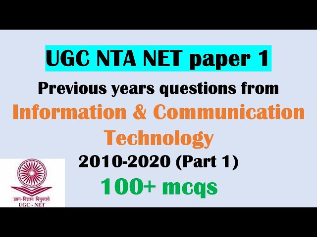 ICT | All Previous Years mcqs- part 1 | UGC NET paper 1 preparation | SET Exam