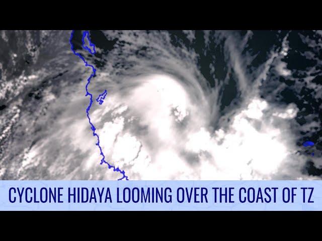 Cyclone Hidaya nearing the coast of Tanzania