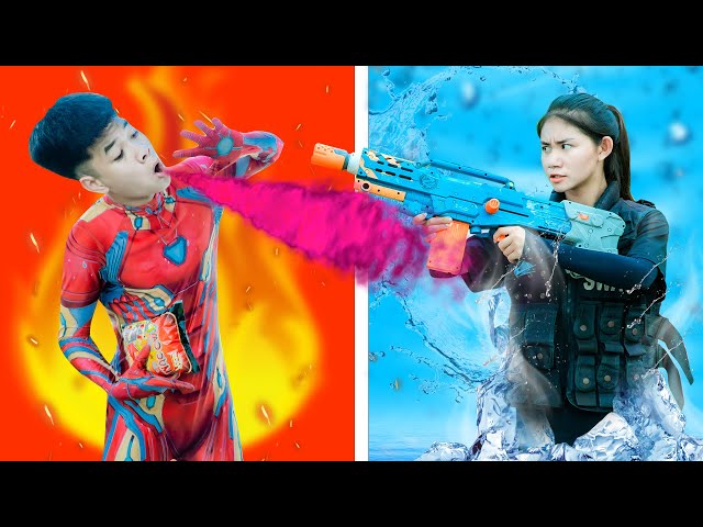 Xgirl Nerf Films: MAGIC NERF TRANSFORM & SWAT X GIRL Nerf Guns Assassin Group IRON MAN IN REAL LIFE
