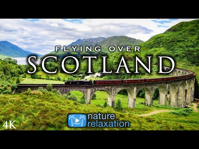 FLYING OVER SCOTLAND (Highlands / Isle of Skye) 4K UHD Drone Film + Healing Music for Stress Relief