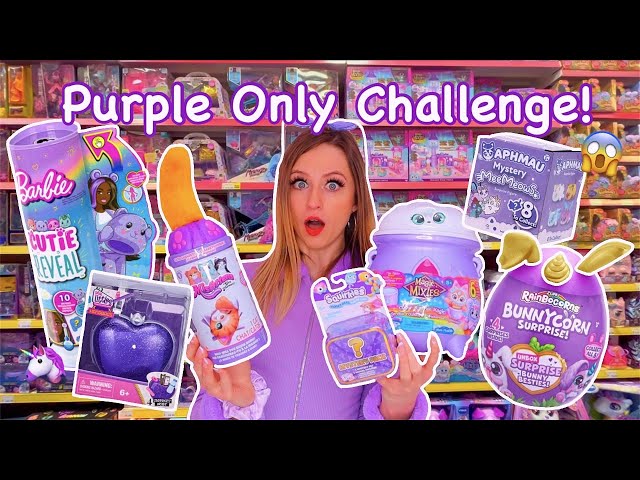 Shop with me for *PURPLE ONLY* Mystery Toys Challenge!!😱🦄☂️🙆🏻‍♀️🍇💜 *JACKPOT!!🫢* | Rhia Official♡