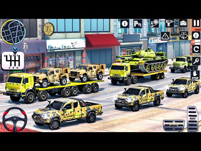 Army Vehicle Truck Simulator 3D - US Cargo Transporter Truck Multi Cars Driver - Android GamePlay