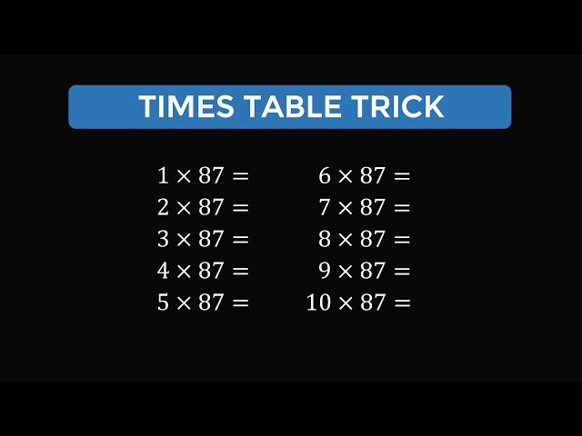 A math trick to make times tables that you need to know!