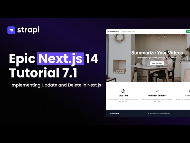 Implementing Summaries Update and Delete in Next.js – Part 7.1 Epic Next.js Tutorial for Beginners