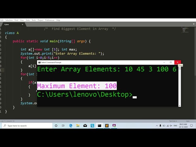 Java program to find biggest element in array | Learn Coding