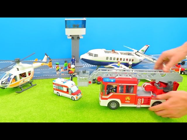 Flughafen | Feuerwehrautos Feuerwehrmann Sam,Löscheinsatzfahrzeug, Wasser marsch um Feuer zu löschen