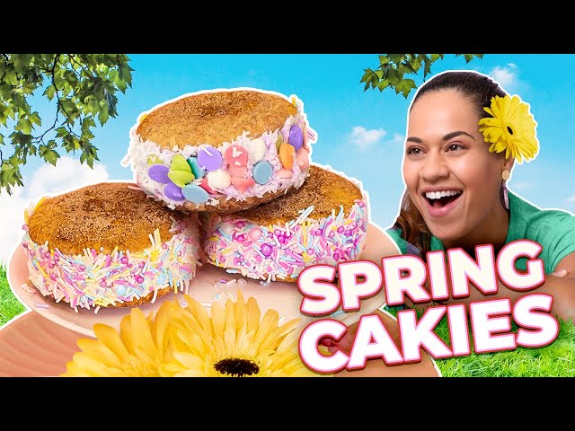 Spring Cakies With Homemade Marshmallow, Snickerdoodle Cookies and Tie Dye Cake | How to Cake It