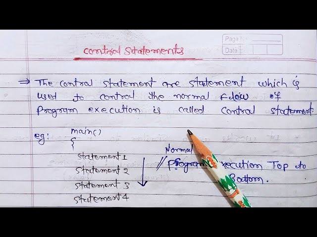 Control statement in C Language in hindi | It's Type