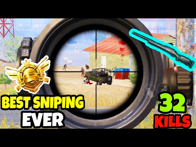 This Will be the BEST SNIPING Gameplay You will Ever see in PUBG Mobile •(32 KILLS)• PUBGM (HINDI)