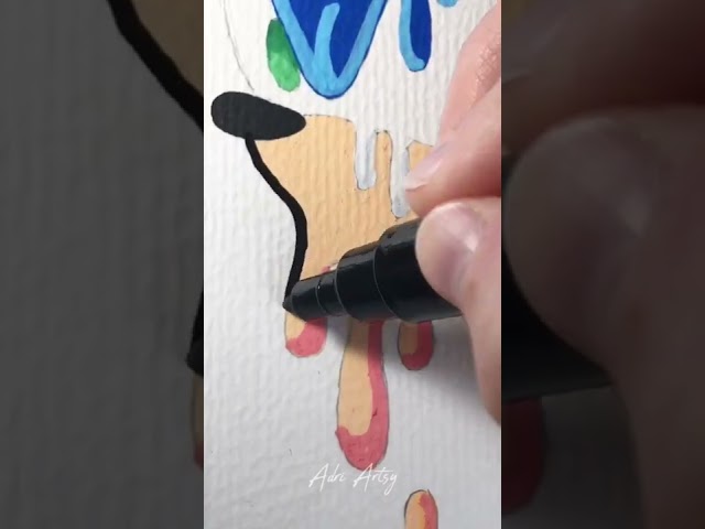 Drawing Sonic Drip Effect with Posca Markers!