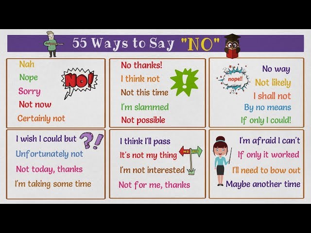55 Alternative Ways to Say "NO" in English | How to Say No Nicely!