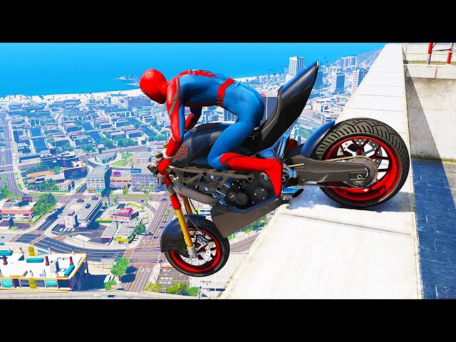 GTA 5 Spiderman Epic Jumps #50 - Spider-Man Stunts & Fails Ragdolls Gameplay