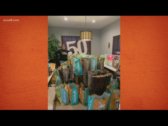 Woman gives away 50 gift bags to the homeless for her 50th birthday | Get Uplifted