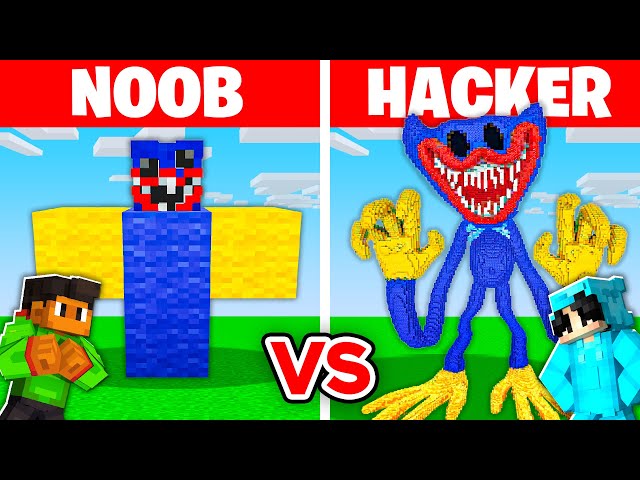 NOOB vs HACKER: I Cheated In a NIGHTMARE HUGGY WUGGY Build Challenge!