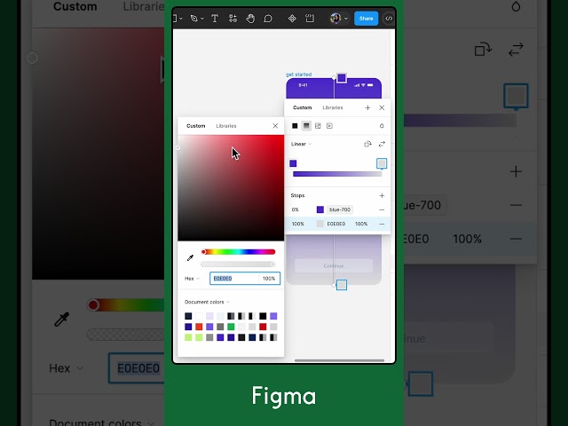 Apply variables to gradients in Figma #shorts #figma