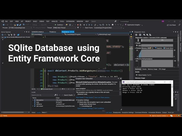 SQlite Database and Entity Framework Core in Visual Studio 2022 | SQlite Getting Started