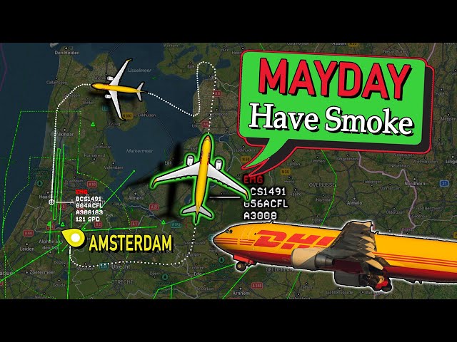 SMOKE WARNING ONBOARD | DHL A300 Returns to Amsterdam