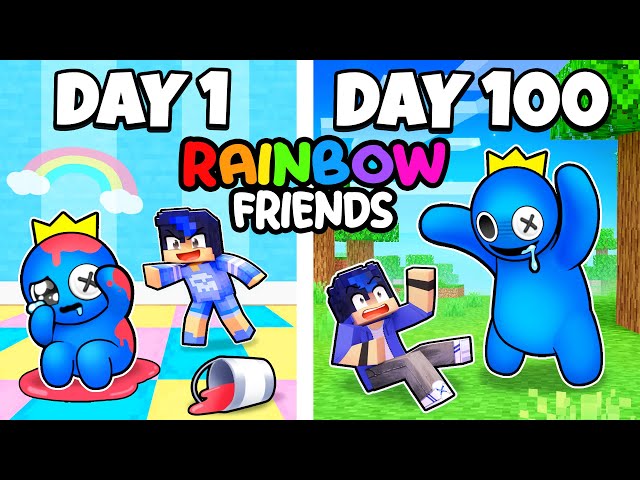 100 DAYS as RAINBOW FRIENDS in Minecraft!