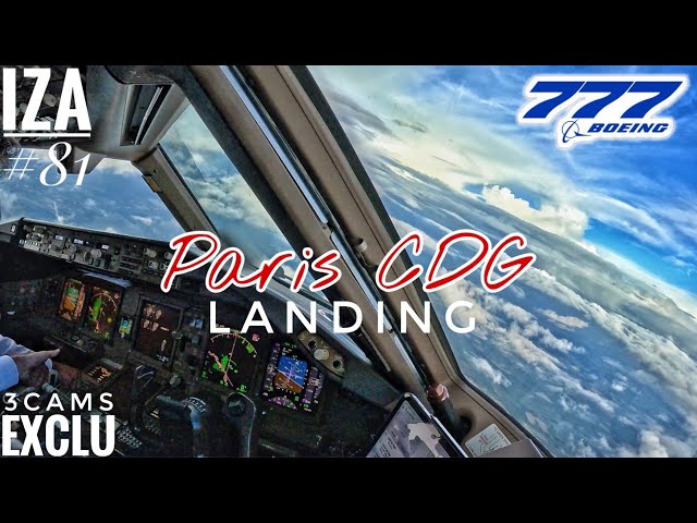 [EXCLU] B777 CDG 🇨🇵 Paris | LANDING ILS 09L | 3Cams Cockpit View 4K | ATC & Crew Communications