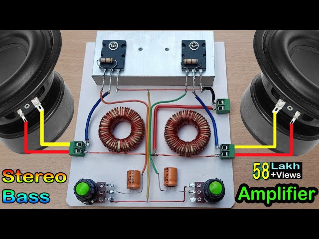 Simple Homemade Powerful Stereo Heavy Bass Amplifier / How to Make Amplifier withTransistor 2SC5200