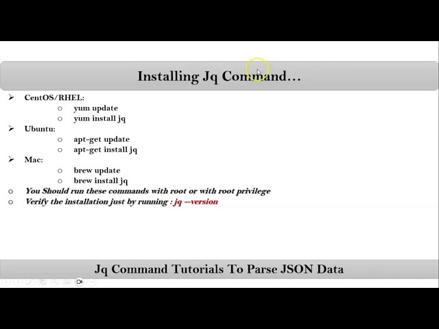 Section-2: Video-1:   Installing Jq Command on Unix/Linux System | VRTechnologies