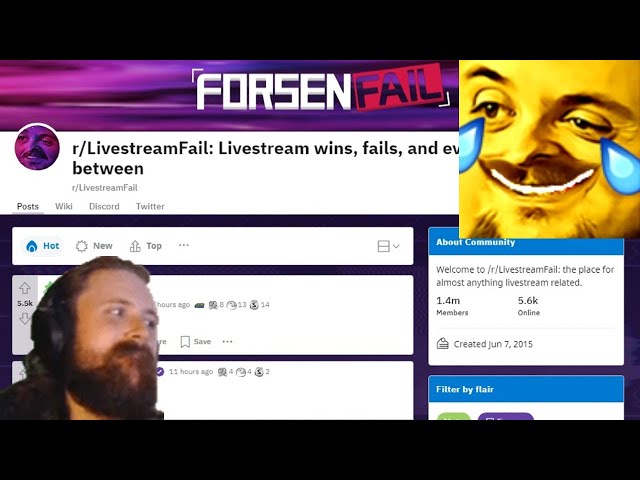 Forsen Reacts to LivestreamFail + r/place Subreddits