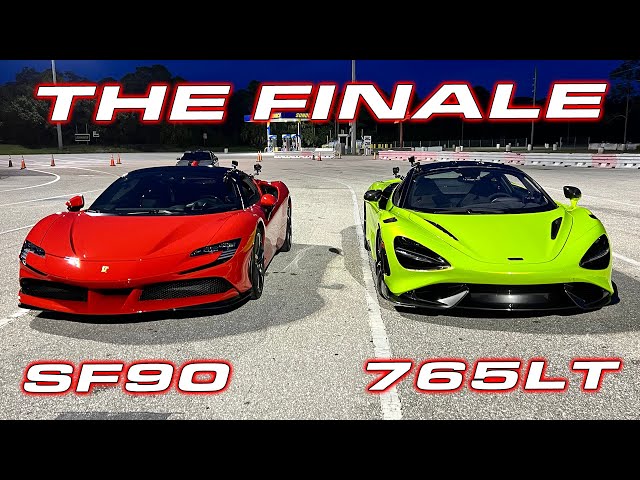 THE FINALE * OUR CLOSEST RACE EVER * 1,000 HP Ferrari SF90 vs McLaren 765LT