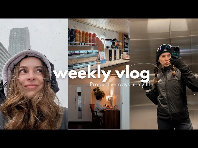 Weekly Vlog ♡ 12km winter run + productive days at home | New running gear!