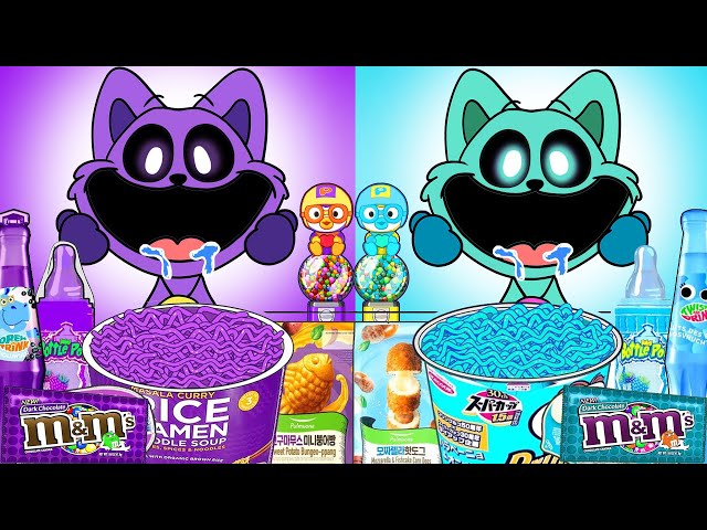 Best of Food Challenge with Catnap | PURPLE BLUE Food Mukbang | Poppy Playtime 3 Animation | ASMR