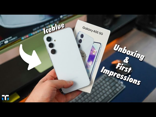 Samsung Galaxy A55 Awesome IceBlue Unboxing + First Impressions!