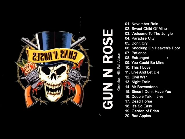 G u n N R o s e s Greatest Shit Álbum completo Sin publicidad - Las mejores canciones de GNR