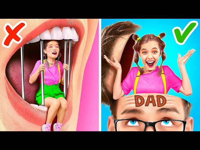 Dad VS Stepdad! *Awesome Parenting Hacks & Cool Crafts For Poor And Rich*
