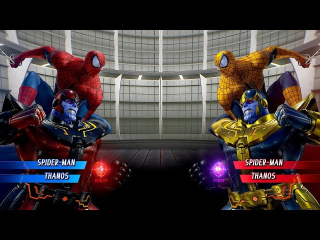 Spider-Man & Thanos Vs Yellow Spider-Man & Thanos [Very Hard AI] | Marvel Vs Capcom: Infinite