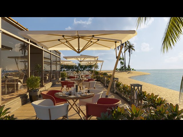 Jazz Music by the Sea | Relaxing Jazz Music and Smooth Sea Waves | Cafe Ambience