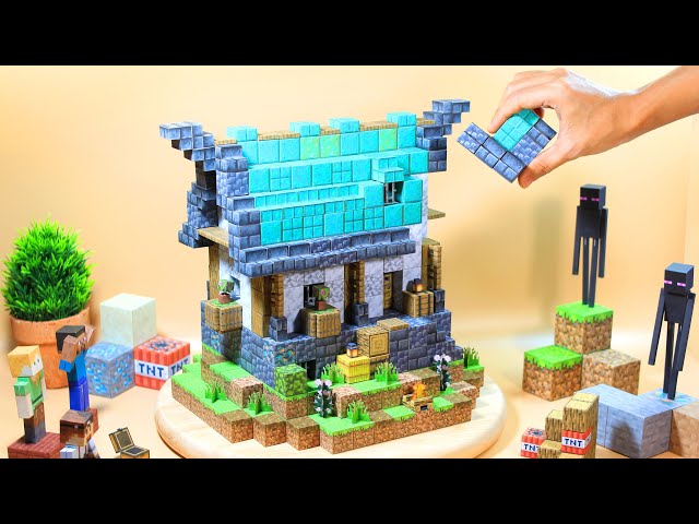 Paper Minecraft | Minecraft Fantasy House | Magnetic Papercraft Relaxing Build