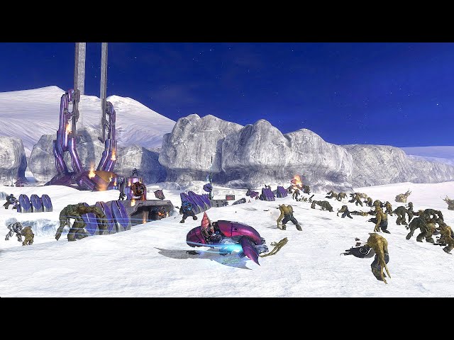 FLOOD Invasion on Covenant Base - HALO 3 NPC Wars #20