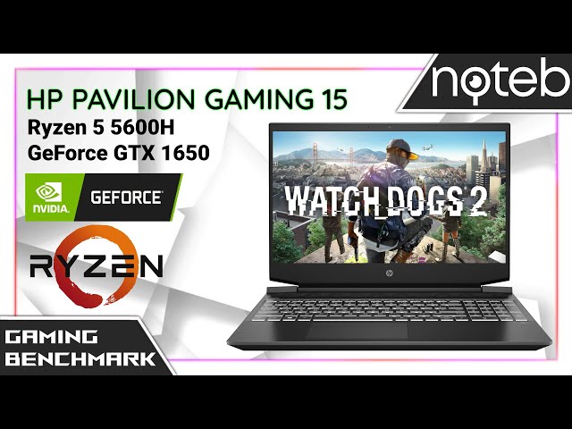HP Pavilion Gaming 15-ec2 - Watch Dogs 2 Gameplay Benchmark (Ryzen 5 5600H, GTX 1650)