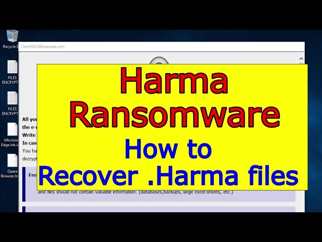 Harma ransomware virus. How to remove ransomware and Recover .harma files.
