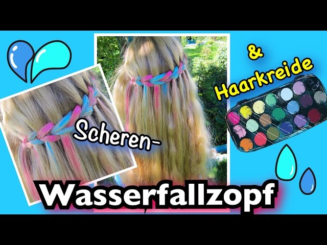 Scheren-Wasserfallzopf plus Haarkreide 💗 coole Mädchen Zöpfe&Frisuren