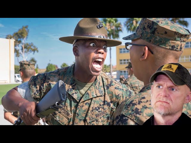 USMC Boot Camp | Marine Reacts to Recruits