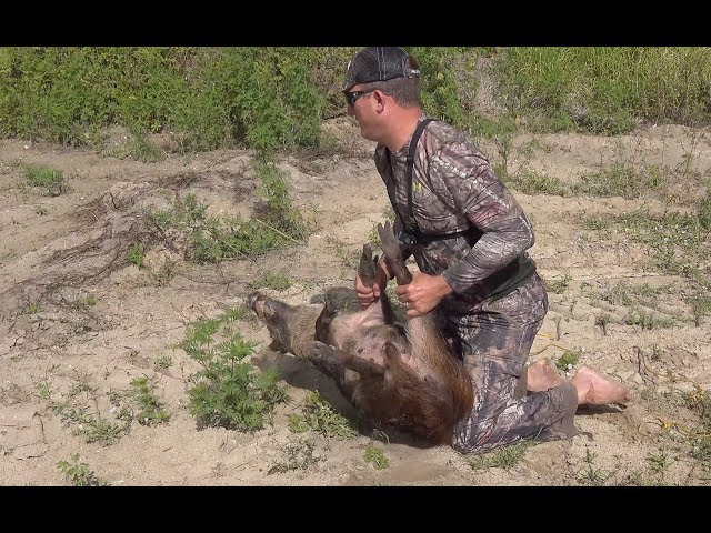 Catching a MAD wild Boar!!! {How to build a wild hog trap}